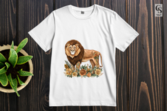 Watercolor Floral Lion Clipart Sublimation PNG Product Image 2