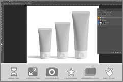 Three Squeeze Tubes Branding Pac PSD Product Image 2