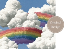 Glitter Clouds Tumbler Wrap, Rainbow Tumbler Design Product Image 3