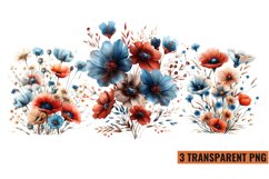 Watercolor Wildflowers Clipart Sublimation, PNG Product Image 1