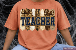 Coquette Leopard Teacher Sublimation Design Product Image 3