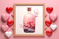 Wine Bottle Valentine Clipart, Christmas Clipart Product Image 3
