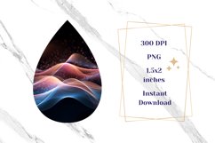 Glitter Earring Sublimation PNG, Liquid Wave Earrings Design Product Image 3