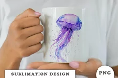 Watercolor Jellyfish sublimation png Product Image 3