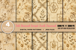 Ink Stained Script Junk Journal JPG Product Image 1