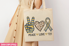 Peace Love T21 PNG, Syndrome Sublimation PNG Product Image 1