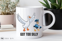 Cartoon Goose With Wings And Duckling Cop Sublimation PNG Product Image 3