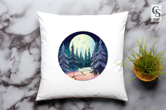Winter Night Forest Clipart Sublimation PNG Product Image 2