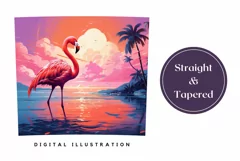 Flamingo Tumbler Wrap Design, Flamingo Sublimation Product Image 3