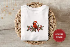 Cartoon Christmas Bird Illustration, Red Cardinal PNG Product Image 3