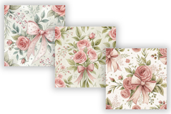 Pink Coquette Shabby Chic Seamless Patterns, Vintage Rose Product Image 3