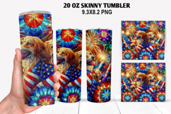Boxer Skinny Tumbler 20oz Wrap Design,4th of july Tumble PNG Product Image 1