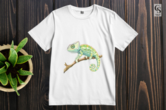 Cute Chameleon Watercolor Clipart Sublimation PNG Product Image 3