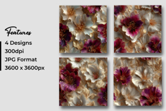 Glossy Shining Floral Digital Paper Pattern Product Image 3