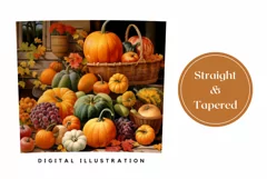 Farmhouse Tumbler Wrap, Thanksgiving Pumpkins Sublimation Product Image 3