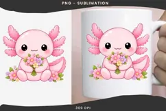 Pastel kawaii axolotl png design for T-shirts Product Image 3