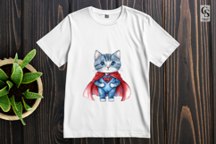 Watercolor Superhero Cat Clipart Sublimation PNG Product Image 3