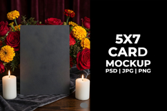 Wedding Invite Mockup 5x7 Floral Card, Spring Greeting Card Product Image 3