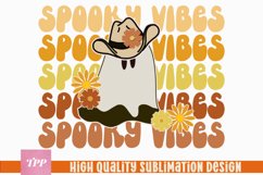 Spooky Vibes Retro Png Design Halloween Ghost Sublimation Product Image 1
