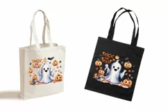 Trick or Treat, Halloween Lettering PNG, Ghost and Pumpkin Product Image 3