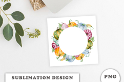 Watercolor Autumn Pumpkins Frame png Product Image 3