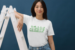 Green Wildflower Border Embroidery Design Product Image 3