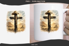 Western Cross PNG | Cowboy Hat Desert Sublimation Design Product Image 3