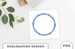 Watercolor Blue Bamboo Frame PNG Product Image 3