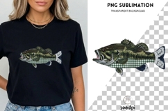 Patchwork Bass Fish PNG | Vintage Fishing Fish Clipart Product Image 3