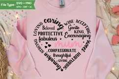 Mum Heart Shape SVG | Mother's Day Heart SVG PNG Product Image 4