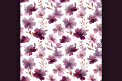Delicate Sakura Flowers Purple Watercolor Seamless Pattern Product Image 9