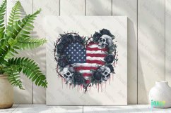 American Flag Gothic Heart Sublimation Product Image 3