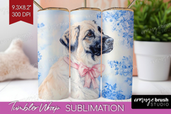 Anatolian Shepherd Dog Tumbler Wrap Floral Dog Tumbler PNG Product Image 1