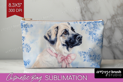 Anatolian Shepherd Dog Cosmetic Bag Floral Dog Makeup Bag Product Image 1