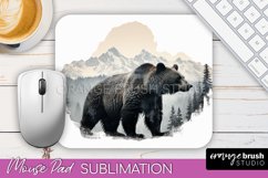 Wild Animals Mouse Pad, Mountain Mousepad Sublimation Product Image 1