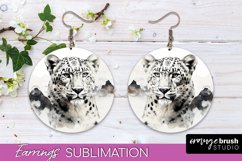 Wild Animals Round Earring Sublimation, Wildlife Earring PNG Product Image 1