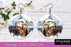 Wild Animals Round Earring Sublimation, Wildlife Earring PNG Product Image 1