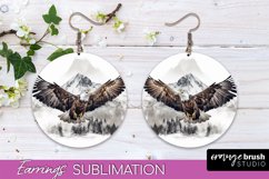 Wild Animals Round Earring Sublimation, Wildlife Earring PNG Product Image 1