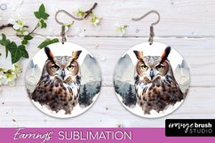 Wild Animals Round Earring Sublimation, Wildlife Earring PNG Product Image 1