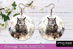 Wild Animals Round Earring Sublimation, Wildlife Earring PNG Product Image 1