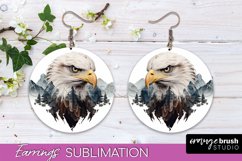 Wild Animals Round Earring Sublimation, Wildlife Earring PNG Product Image 1