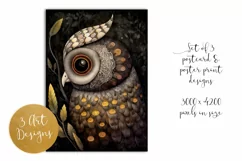 Dark Garden Birds Postcard & Art - 3 JPEG Files Product Image 2