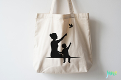 Mother &amp; Child Silhouette SVG PNG Product Image 3