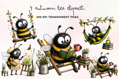 Autumn Bee Clipart PNG Product Image 1