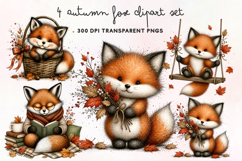 Autumn Fox Clipart PNG Product Image 1