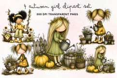 Autumn Girl Clipart PNG Product Image 1