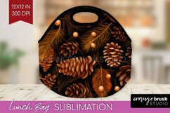 Autumn Forest Lunch Bag - Fall Lunch Bug PNG Sublimation Product Image 1
