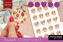 Autumn Forest Round Sticker - Fall Printable Sticker Sheet Product Image 1