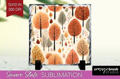 Autumn Forest Slate PNG - Fall Square Slate Sublimation Product Image 1