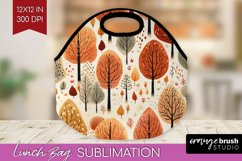 Autumn Forest Lunch Bag - Fall Lunch Bug PNG Sublimation Product Image 1
